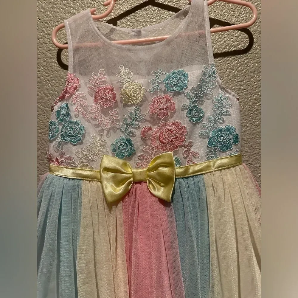 NWOT Jona Michelle Multi Colored Girl Dress Size 4